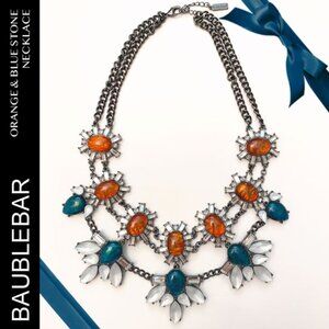 Bauble Bar Orange & Blue Stone Statement Necklace